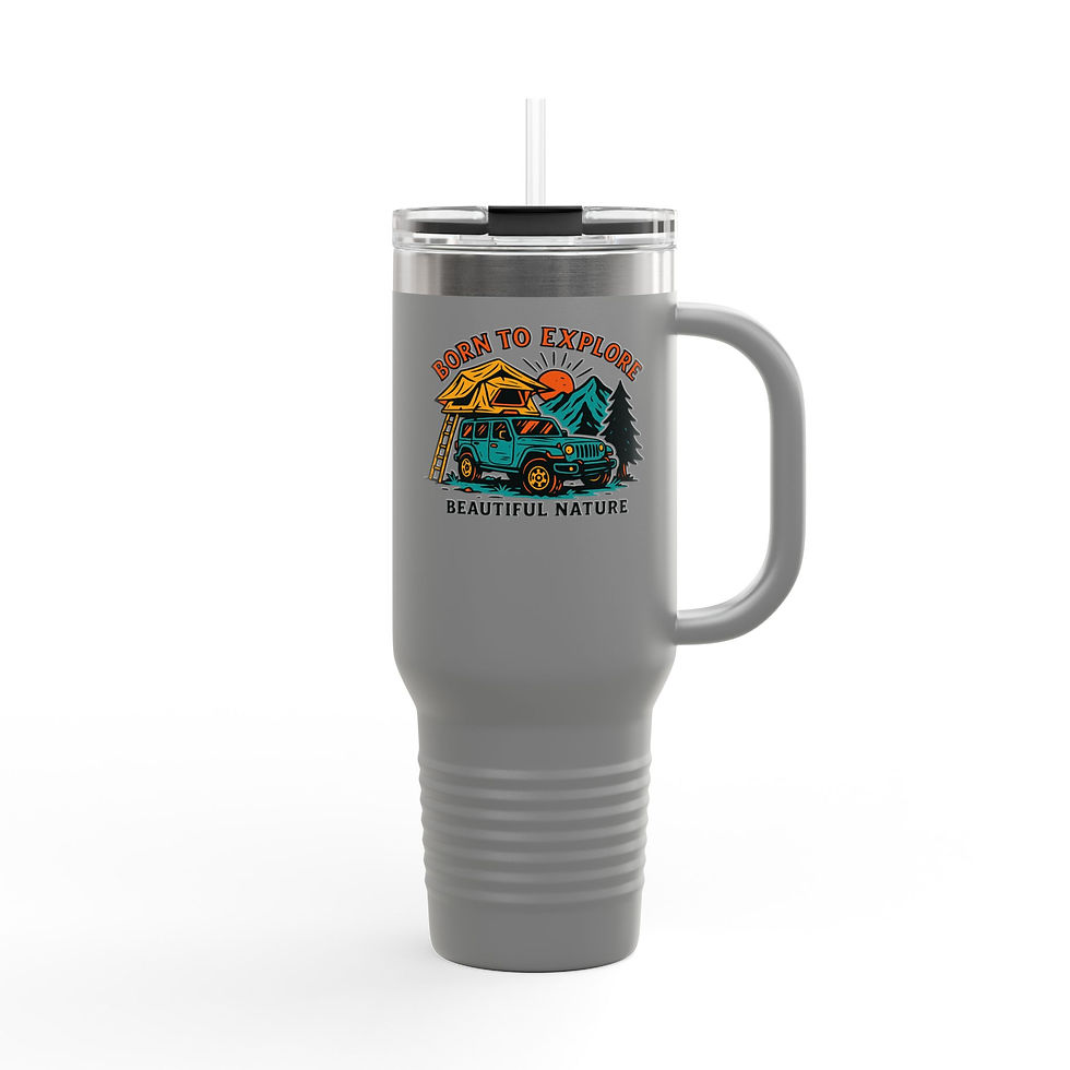 Thumbnail: Born to Explore Camper Travel Mug | 40oz Insulated Tumbler, Outdoor Adventure