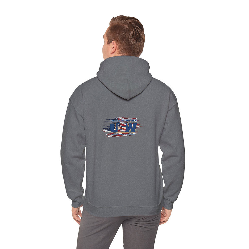 Thumbnail: USW Distressed Flag Hoodie — Patriotic Vintage Graphic Hooded Sweatshirt