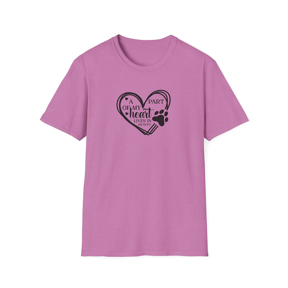 Thumbnail: Dog Lover Heart T-Shirt — "A Part of My Heart Lives in" Paw Print Tee
