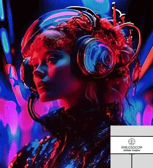 A young lady with a headset.