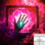 A silhouetted hand with a glowing keychain reaches toward a bright pink, web-like screen. Background is smoky. Text: PHILOSOCOM Article Empire.