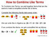 GED Study Material - Combining Like terms