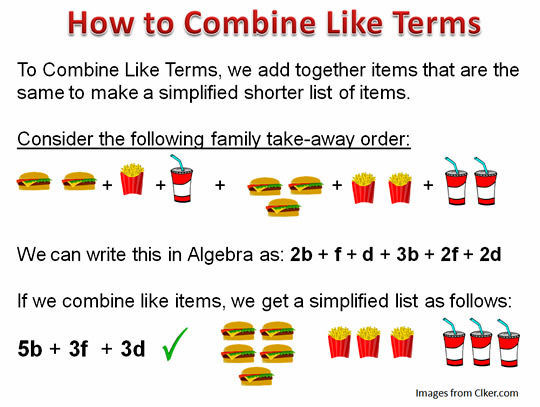 GED Study Material - Combining Like terms