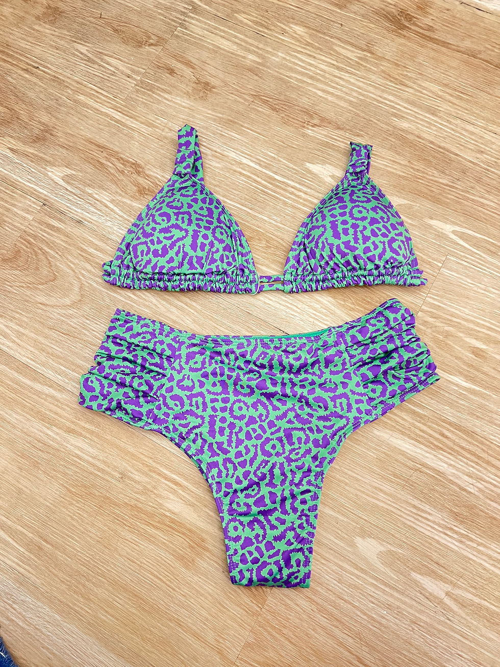 Biquíni Paula plus size animal print lilás