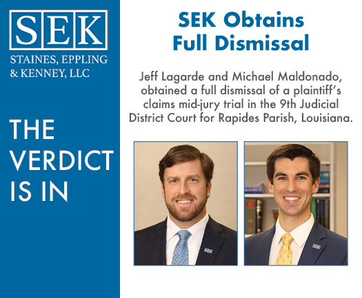 SEK Obtains Full Dismissal Mid-Jury Trial for Construction and Heavy Equipment Client