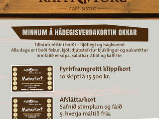 Minnum á hádegisverðakortin okkar