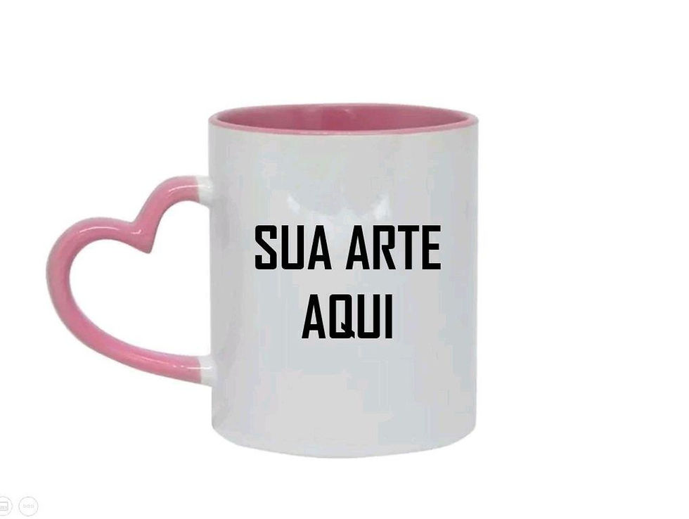 Canecas Porcelana Personalizada Colorida Com Alça Coração