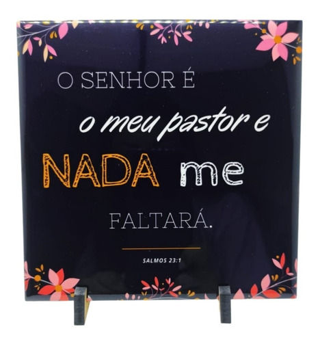 - Frases Salmos Azulejo Personalizados 10x10 Com Suporte