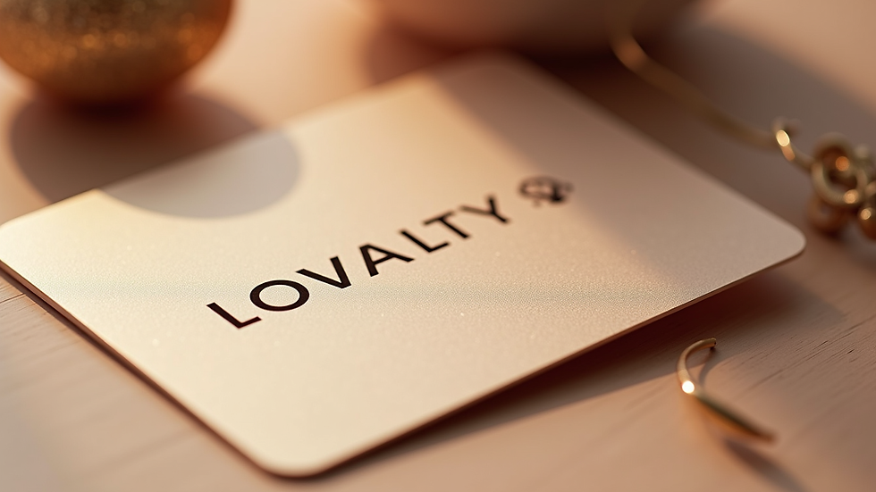 Close-up view of a loyalty card and a hair extension product