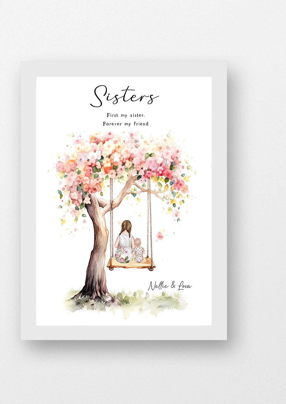 Sister tree swing print