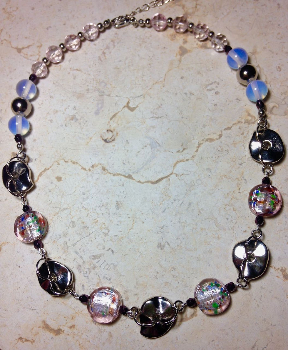 Thumbnail: Subtle Pink and Silver Necklace