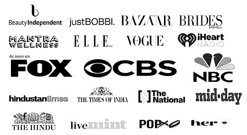 Logos of a few of the press outlets that have featured Paayal Mahajan