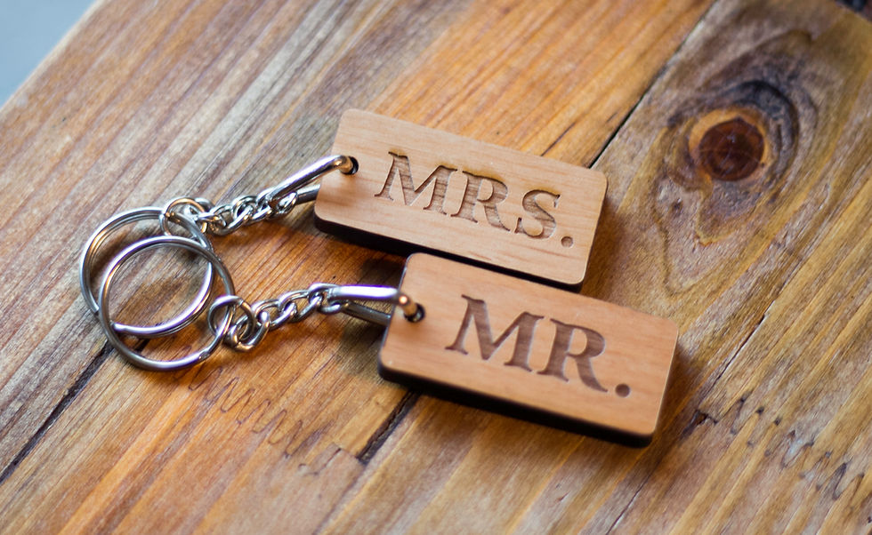 SET OF 2-MR. & MRS. KEYCHAINS