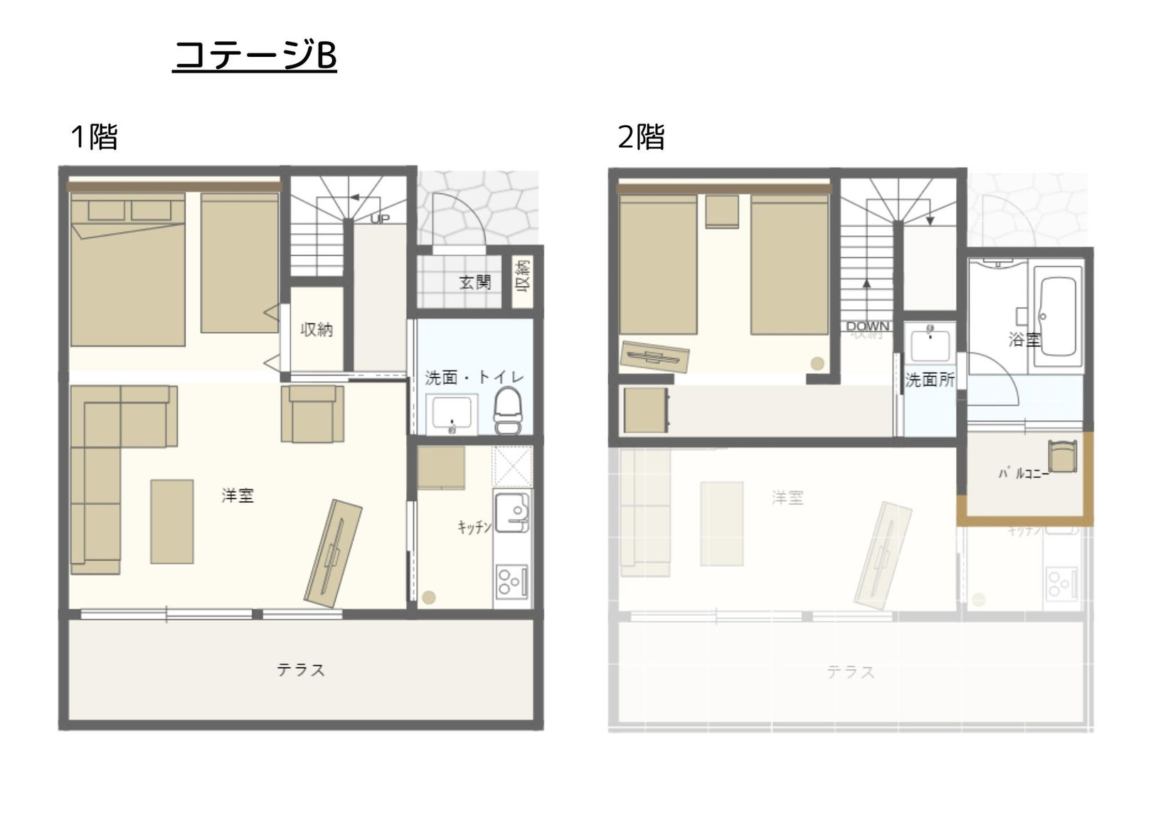コテージB間取り