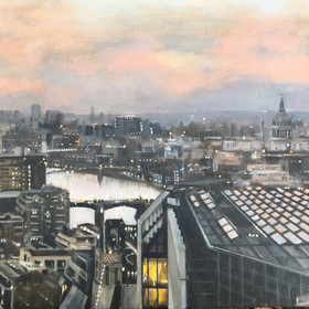 Alison Chambers RBSA, Winter Sky Over The Thames