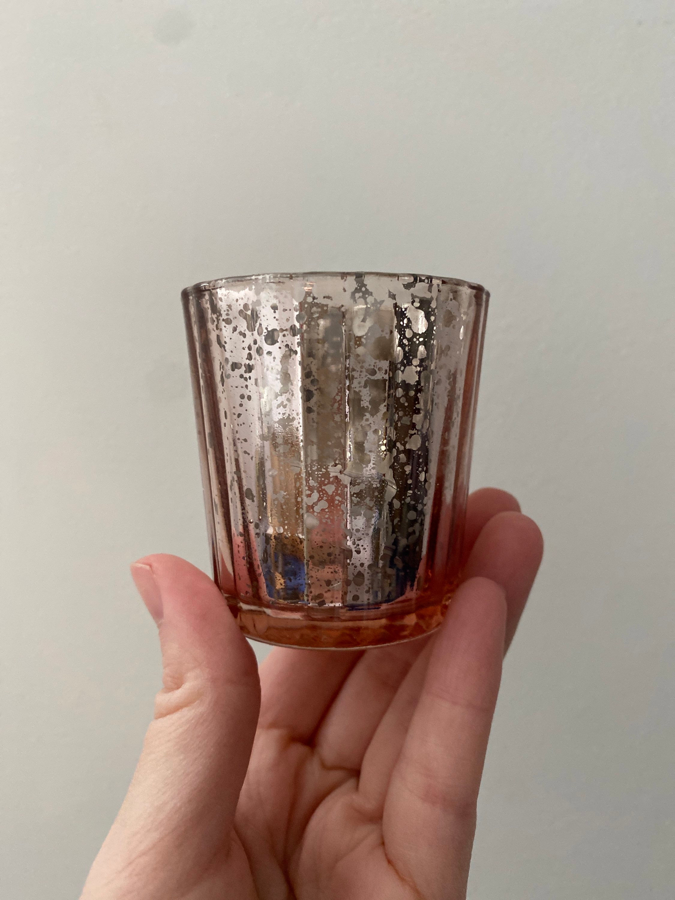 Rose Gold Mercury Glass Candleholders
