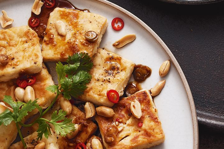 Đậu hủ áp chảo cơm chay