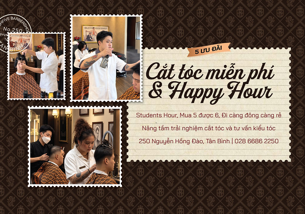ƯU ĐÃI THÁNG 10, TIỆM CẮT TÓC HIGHFIVE BARBERSHOP, ƯU ĐÃI CẮT TÓC GẦN NHẤT, TIỆM TÓC ĐẸP UY TÍN