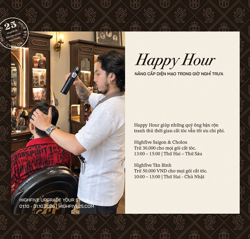 ƯU ĐÃI THÁNG 10, TIỆM CẮT TÓC HIGHFIVE BARBERSHOP, ƯU ĐÃI CẮT TÓC GẦN NHẤT, TIỆM TÓC ĐẸP UY TÍN