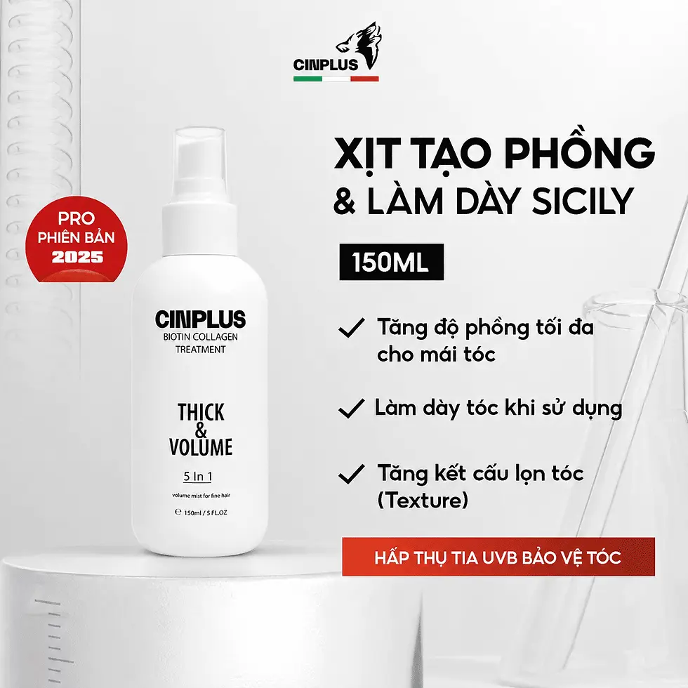 CINPLUS Sicily 1504 Thick & Volume – Xịt Tạo Độ Phồng & Làm Dày Tóc Chuyên Sâu: Giải pháp Pre-styling đẳng cấp giúp kiến tạo 