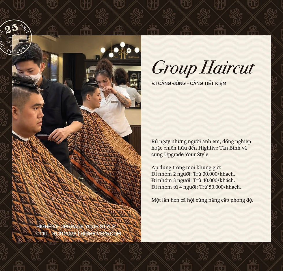 ƯU ĐÃI THÁNG 10, TIỆM CẮT TÓC HIGHFIVE BARBERSHOP, ƯU ĐÃI CẮT TÓC GẦN NHẤT, TIỆM TÓC ĐẸP UY TÍN