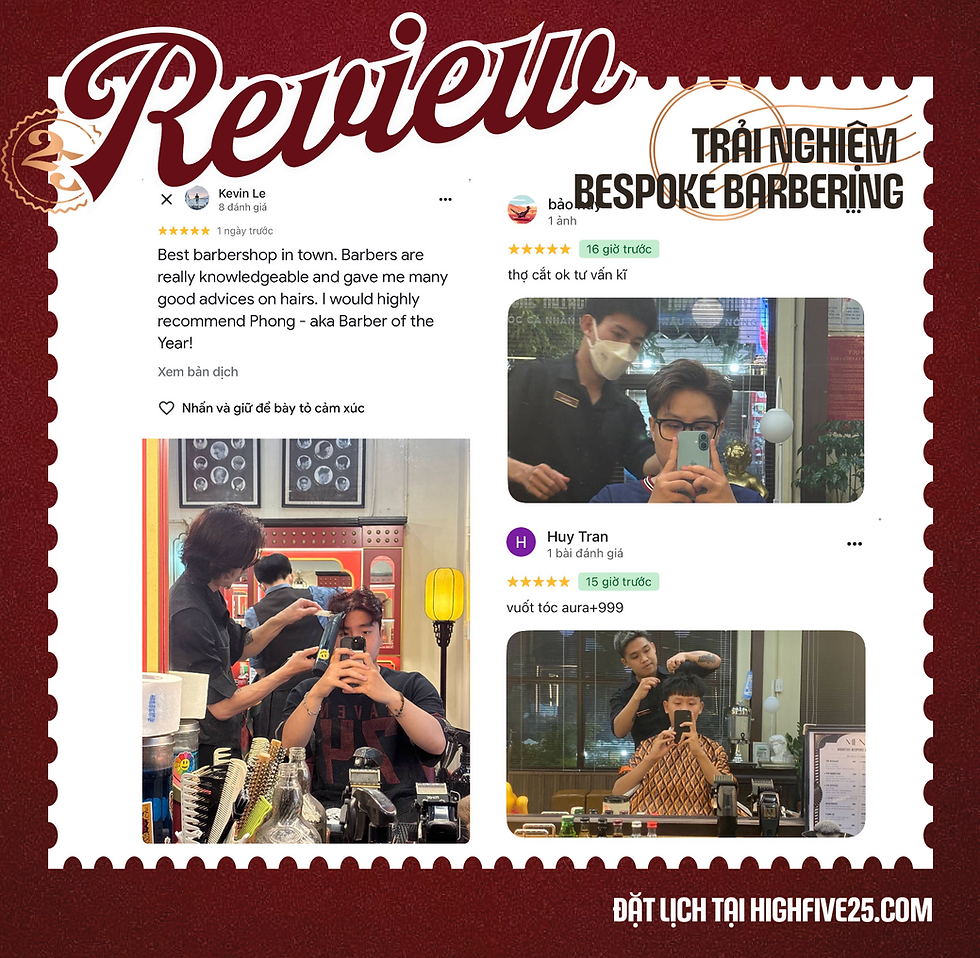 REVIEW HIGHFIVE | TIỆM CẮT TÓC ĐẸP SÀI GÒN Ở ĐÂU? TOP TIỆM CẮT TÓC CÓ KHÔNG GIAN VÀ KỸ NGHỆ BARBER TINH TẾ.