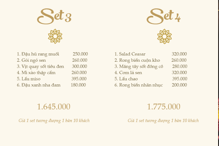 Set tiệc chay, nhà hàng chay, quán chay, đặt tiệc chay, tiệc chay, đám cưới chay, sinh nhật chay