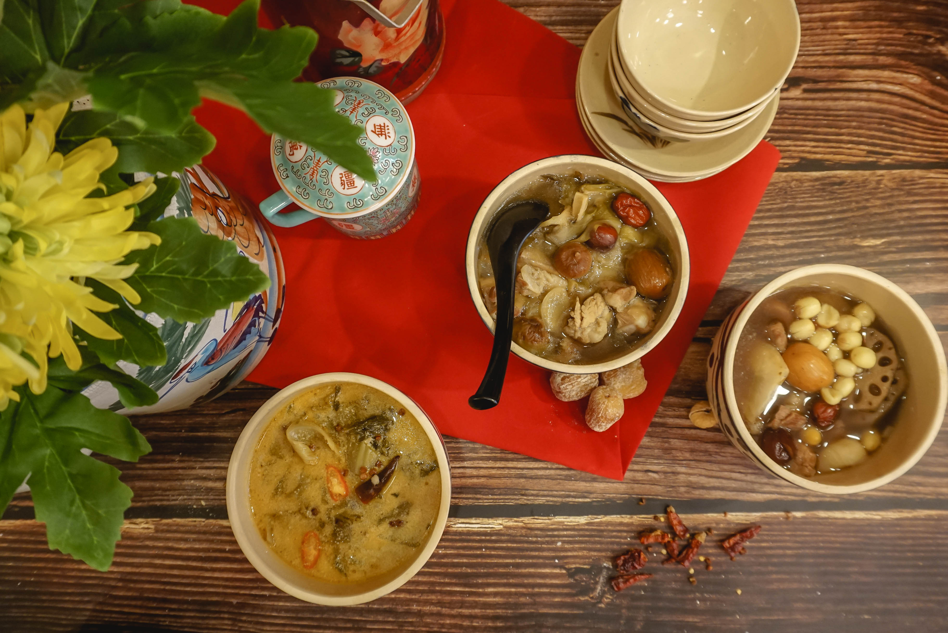 Arranged Food and Objects