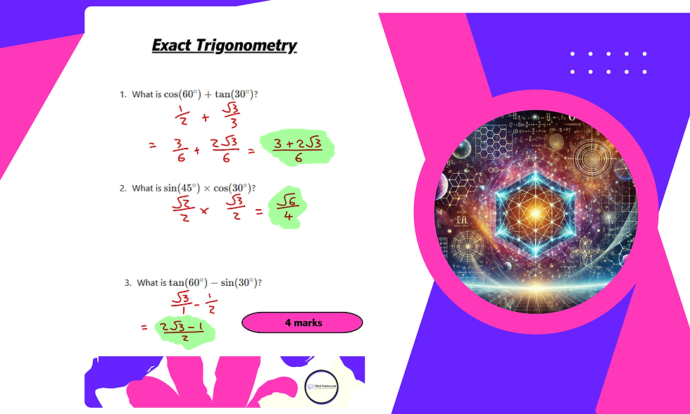 Thumbnail: GCSE Maths: Exact Trig Challenge Questions Pack For Grade 7,8,9 Students