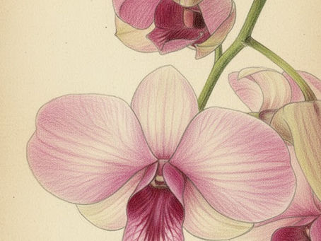 dibujo de orquidea dendrobium clase sa-nook nombre:moon pink