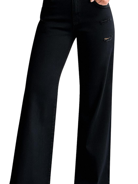 Roswear Women’s Casual High Waisted Denim Pants