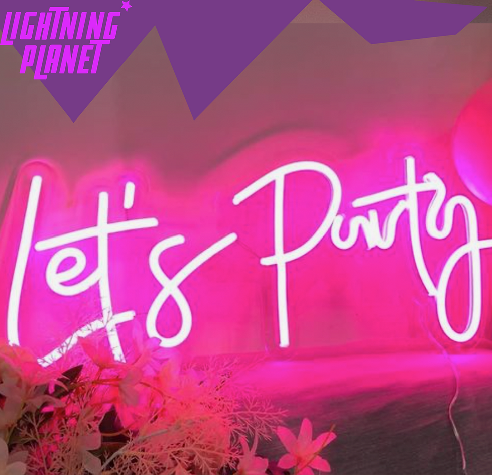 Thumbnail: Let's Party Neon Light Sign - USB Powered (40cm)
