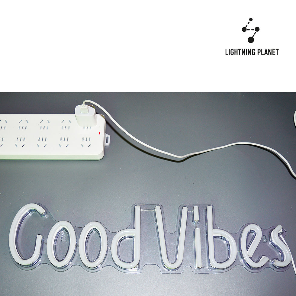 Thumbnail: Good Vibes Neon Light (LED) - Wall Mount Decoration, Night-Light for Bedroom
