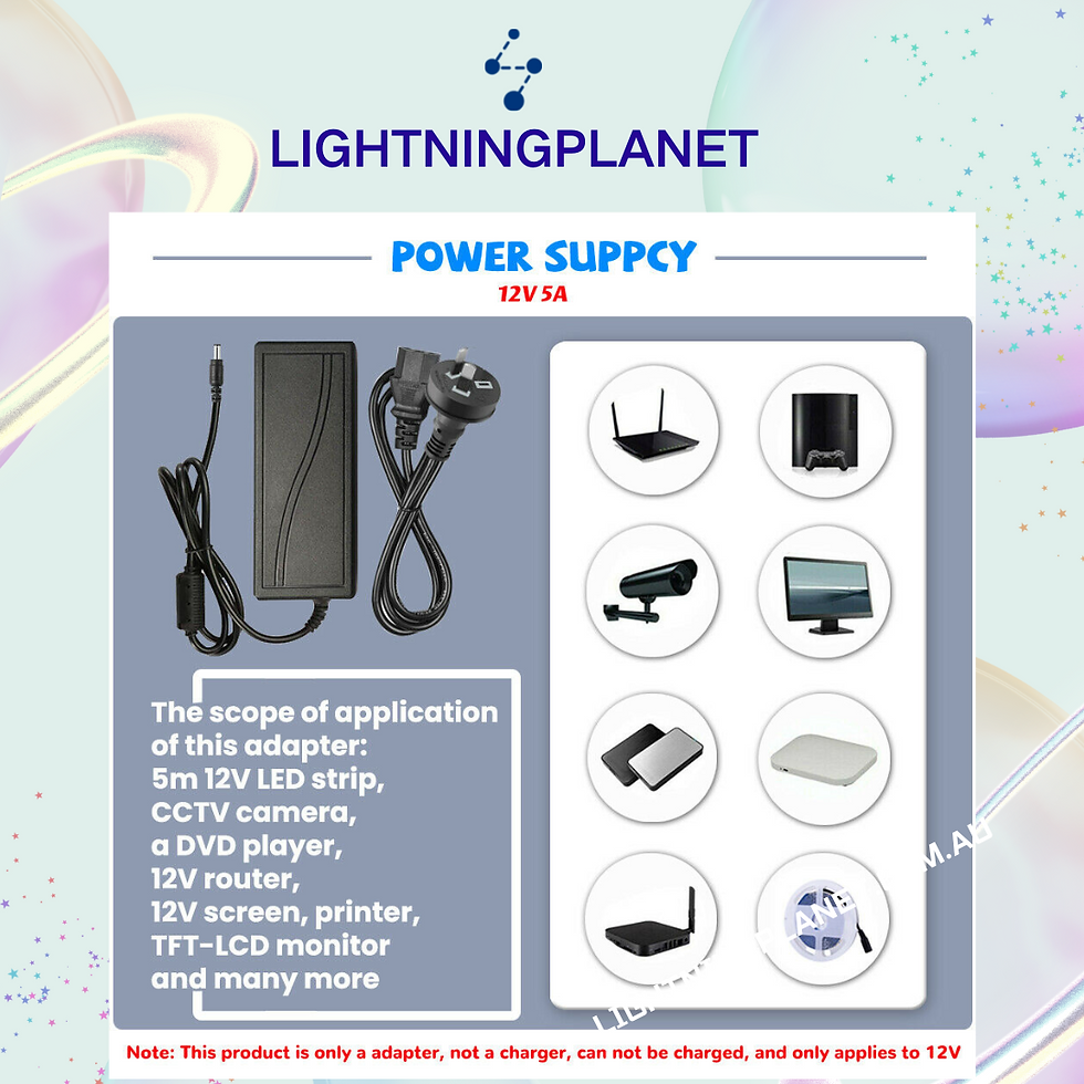Thumbnail: AC 240V To DC 12V 5A 60W Power Supply Adapter Transformer Charger for Led Strip