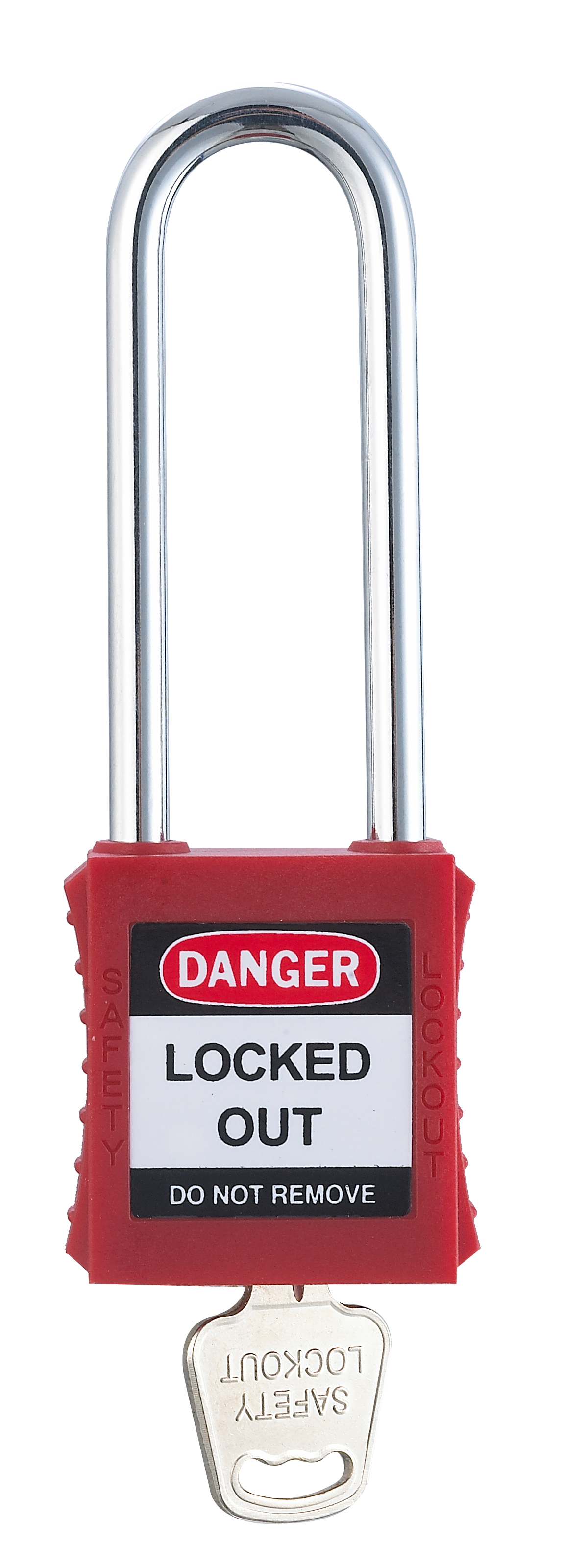 76mm Uzun Çelik Çene Emniyet Asma Kilit - KIRMIZI - BD-G21