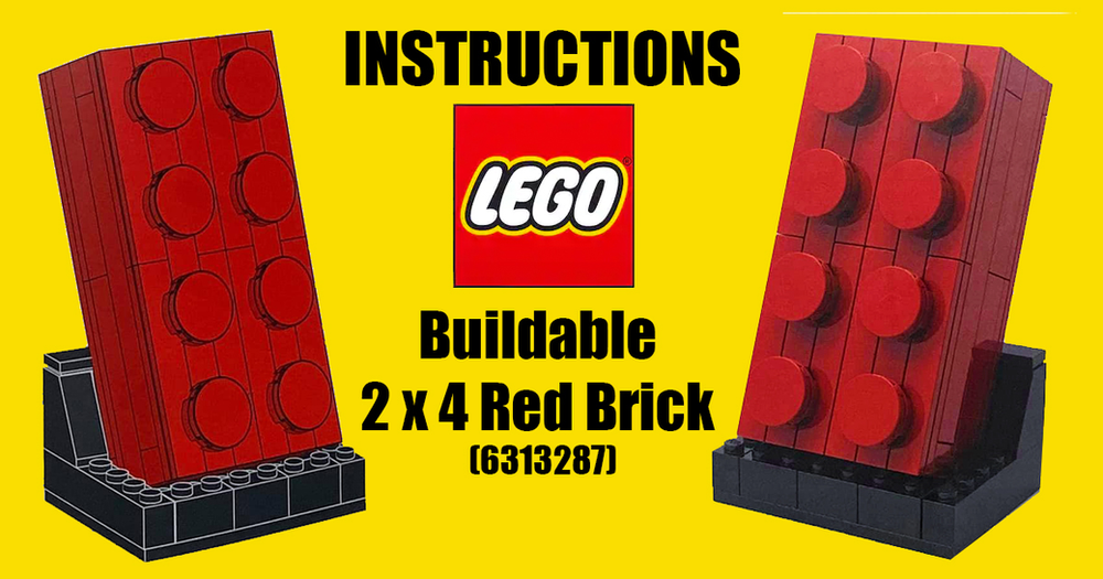 LEGO Buildable 2x4 Red Brick [Instructions]