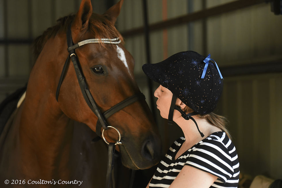 Kate Wilcock sharing a moment with "her pony".