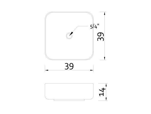Miniatura: betonowa umywalka szkic z wymiarami