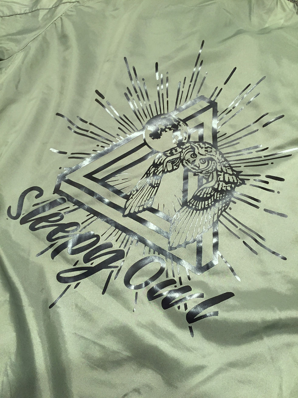 Thumbnail: Sleepy Owl zip-front bomber jacket