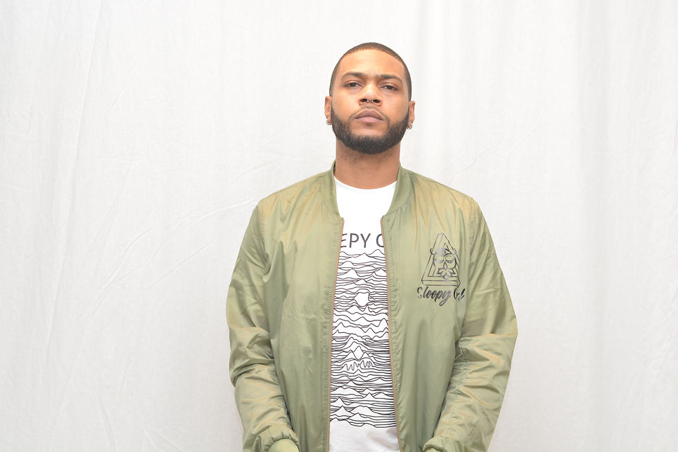 Thumbnail: Sleepy Owl zip-front bomber jacket
