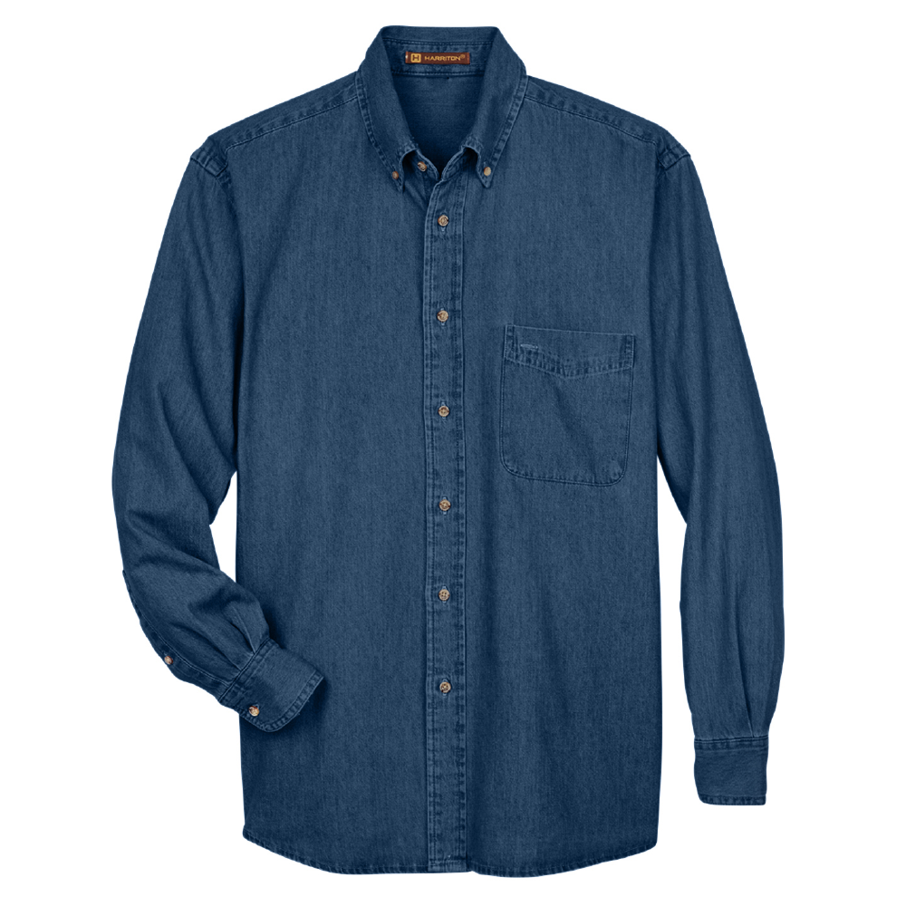 Harriton Men's Long-Sleeve Denim Shirt