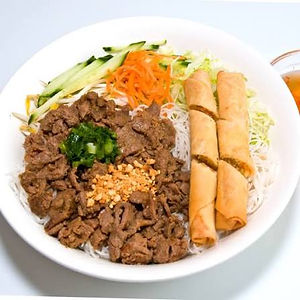 Vermicelli w/Grilled Beef & Egg Rolls