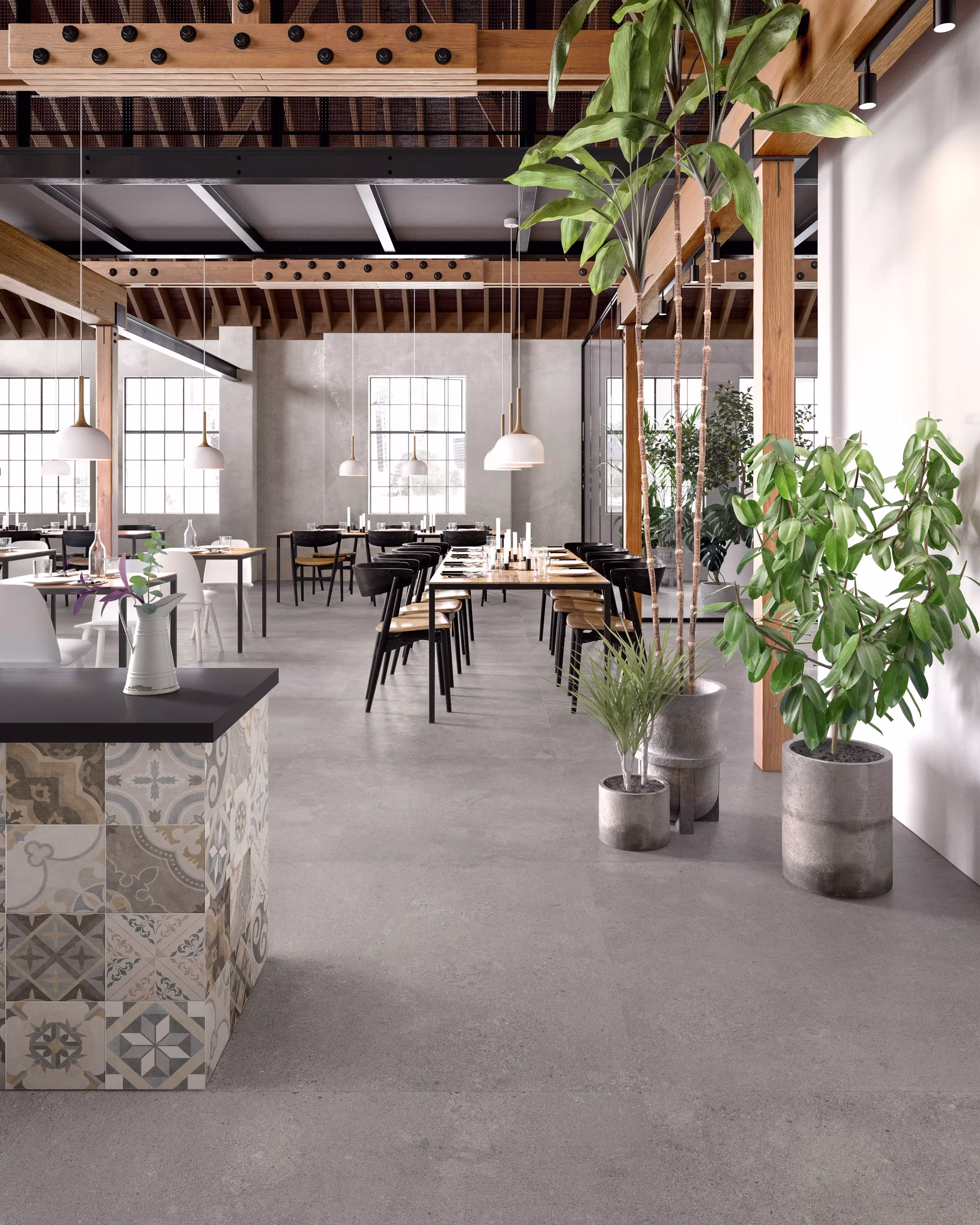 Highstone Grey + Patchwork Black & White