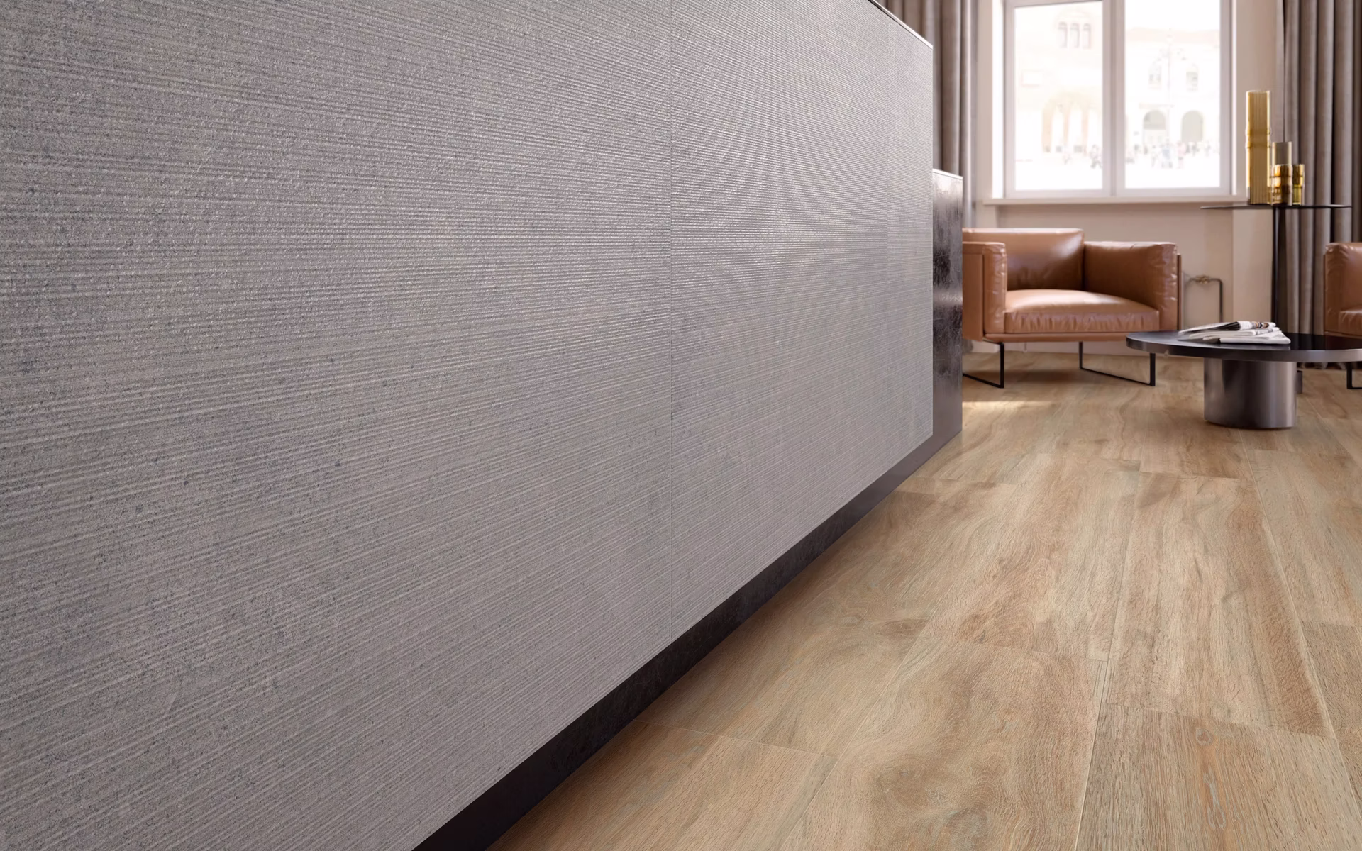 Highstone Light + Barkwood Naturalの木目調タイル