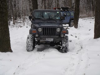 Jeep in snowy Long Island Off Road