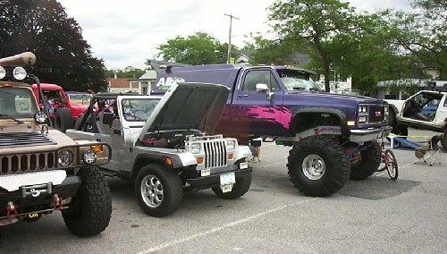 Jeep and monster truck