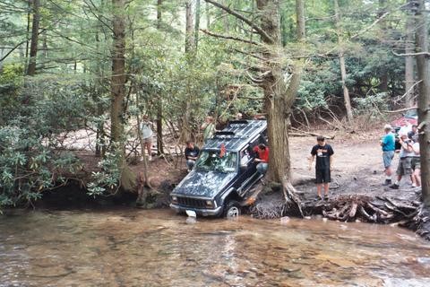 Jeep stuck in Carnage Hill stream