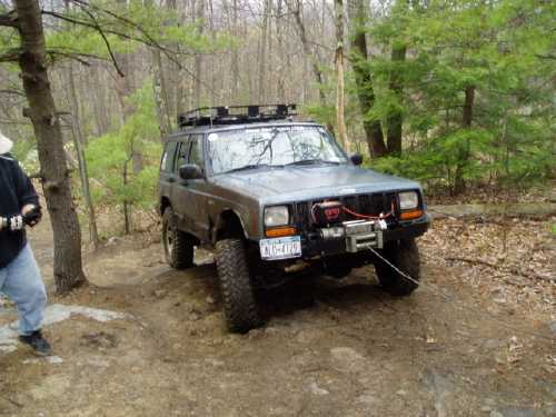 Jeep Cherokee on off-road trail
