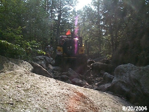 Jeep navigating rocky trail, Long Island Off Road