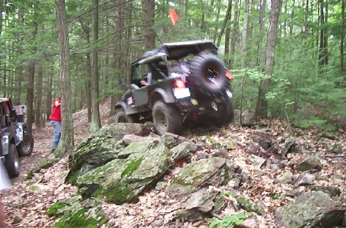 Jeep navigating rocky terrain, Long Island Off Road